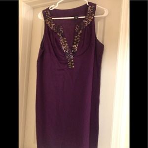 Purple mid thigh dress or can be worn as long top